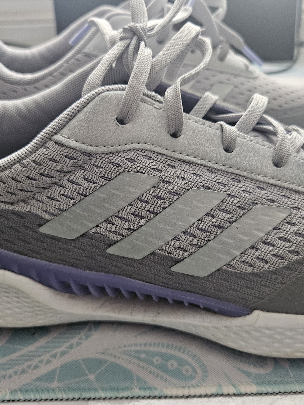 adidas Light Gray Sneakers with Lavender Accent